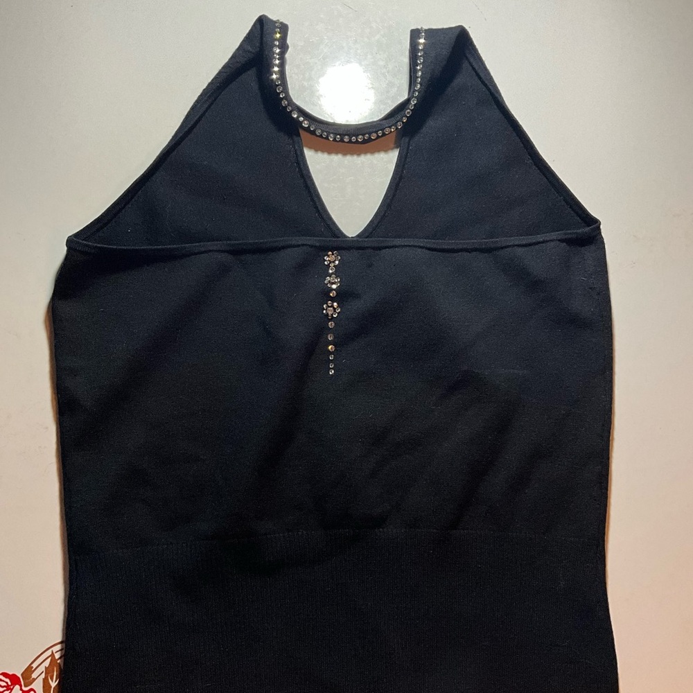 Cache Black Silk Blend Rhinestone Top - Picture 3 of 3